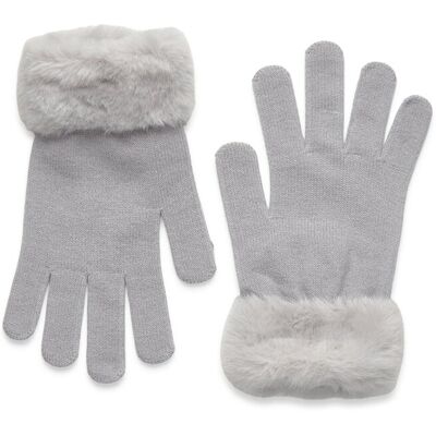 Mango Combined Hair Gloves 6-9 GREY 6-9 Mango Combined Hair Gloves 6-9 GREY 6-9