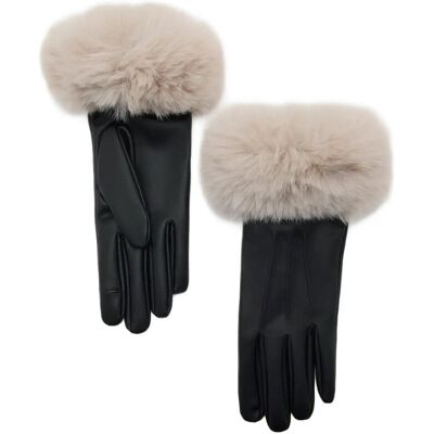 Mango Combined Hair Gloves S LIGHT BEIGE S Mango Combined Hair Gloves S LIGHT BEIGE S