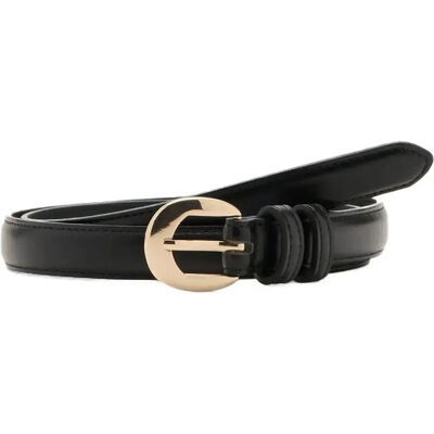 Mango Buckle Skinny Belt S BLACK S Mango Buckle Skinny Belt S BLACK S