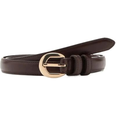 Mango Buckle Skinny Belt S DARK BROWN S Mango Buckle Skinny Belt S DARK BROWN S