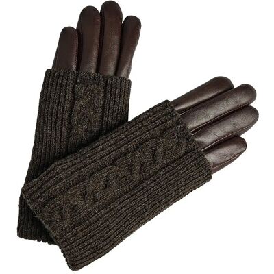 Markberg Hellymbg Glove, Cable Knit 7 DARK BROWN 7 Markberg Hellymbg Glove, Cable Knit 7 DARK BROWN 7