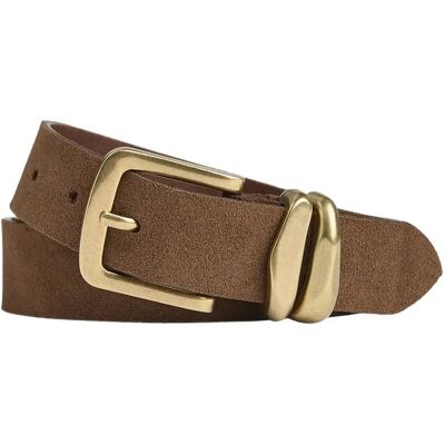 Markberg Adleymbg Belt, Suede 95 COGNAC W/BR. GOLD 95 Markberg Adleymbg Belt, Suede 95 COGNAC W/BR. GOLD 95