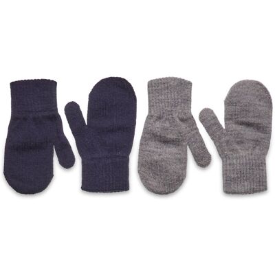 Melton Comfy Mittens 2-Pack 0-1Y MIX LIGHT GREY MEL BLUE 0-1Y Melton Comfy Mittens 2-Pack 0-1Y MIX LIGHT GREY MEL BLUE 0-1Y