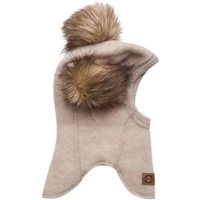 mikk-line Wool Fullface W. Pom Pom 62/68 MELANGE OFFWHITE 62/68 mikk-line Wool Fullface W. Pom Pom 62/68 MELANGE OFFWHITE 62/68