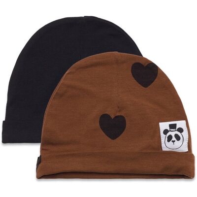 Mini Rodini Basic Hearts Baby Beanie 2-Pack 40-42 MULTI 40-42 Mini Rodini Basic Hearts Baby Beanie 2-Pack 40-42 MULTI 40-42