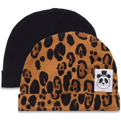 Mini Rodini Basic Leopard Baby Beanie 2-Pack 40-42 MULTI 40-42 Mini Rodini Basic Leopard Baby Beanie 2-Pack 40-42 MULTI 40-42