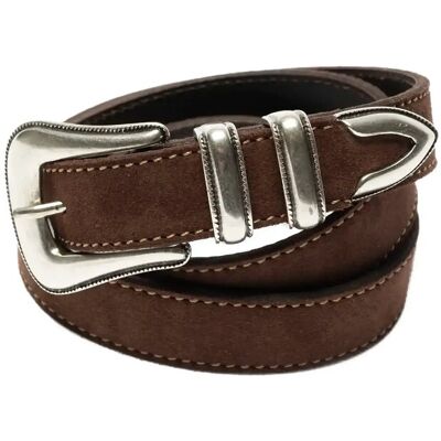 Nudie Jeans Western Suede Silver Belt Dark Brown 75 DARK BROWN 75 Nudie Jeans Western Suede Silver Belt Dark Brown 75 DARK BROWN 75