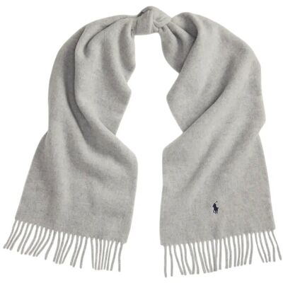 Polo Ralph Lauren Fringe-Trim Wool Scarf ONE SIZE GREY ONE SIZE Polo Ralph Lauren Fringe-Trim Wool Scarf ONE SIZE GREY ONE SIZE
