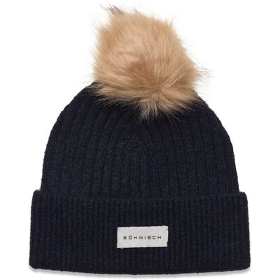 Röhnisch Pom Rib Beanie ONE SIZE NAVY ONE SIZE Röhnisch Pom Rib Beanie ONE SIZE NAVY ONE SIZE
