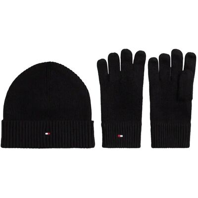 Tommy Hilfiger Th Flag Beanie & Glove Gp ONE SIZE BLACK ONE SIZE Tommy Hilfiger Th Flag Beanie & Glove Gp ONE SIZE BLACK ONE SIZE