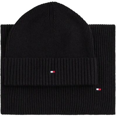 Tommy Hilfiger Th Flag Beanie & Scarf Gp ONE SIZE BLACK ONE SIZE Tommy Hilfiger Th Flag Beanie & Scarf Gp ONE SIZE BLACK ONE SIZE