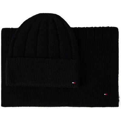 Tommy Hilfiger Th Flag Fluffy Beanie & Scarf Gp ONE SIZE BLACK ONE SIZE Tommy Hilfiger Th Flag Fluffy Beanie & Scarf Gp ONE SIZE BLACK ONE SIZE