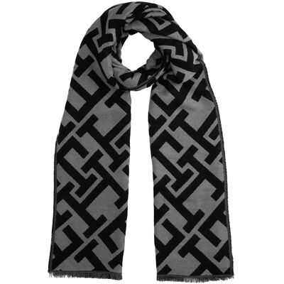 Tommy Hilfiger Th Monogram Heavy Scarf ONE SIZE BLACK UNIVERSAL GREY ONE SIZE Tommy Hilfiger Th Monogram Heavy Scarf ONE SIZE BLACK UNIVERSAL GREY ONE SIZE
