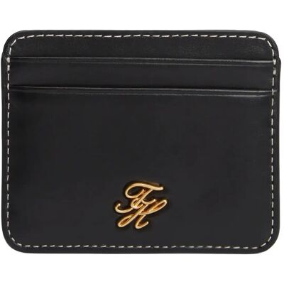 Tommy Hilfiger Th Script Leather Cc Holder ONE SIZE BLACK ONE SIZE Tommy Hilfiger Th Script Leather Cc Holder ONE SIZE BLACK ONE SIZE