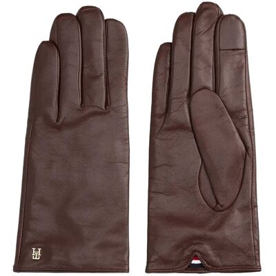 Tommy Hilfiger Th Elevated Chic Leather Gloves S/M RICH WALNUT S/M Tommy Hilfiger Th Elevated Chic Leather Gloves S/M RICH WALNUT S/M