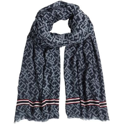 Tommy Hilfiger Th Monogram Corp Scarf ONE SIZE SPACE BLUE ONE SIZE Tommy Hilfiger Th Monogram Corp Scarf ONE SIZE SPACE BLUE ONE SIZE