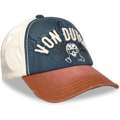 Von Dutch Embroidery Baseball Cap White/Blue/Brown ONE SIZE WHITE & BLUE ONE SIZE Von Dutch Embroidery Baseball Cap White/Blue/Brown ONE SIZE WHITE & BLUE ONE SIZE
