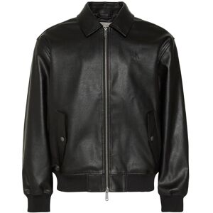 Calvin Ls Faux Leather Bomber Jacket S BLACK S Calvin Ls Faux Leather Bomber Jacket S BLACK S