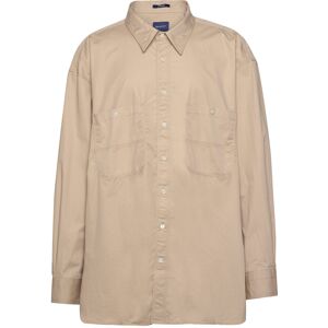 Gant Os Solid Poplin Shirt S CONCRETE BEIGE S Gant Os Solid Poplin Shirt S CONCRETE BEIGE S