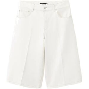 Mango Straight Mid-Rise Denim Bermuda Shorts 34 NATURAL WHITE 34 Mango Straight Mid-Rise Denim Bermuda Shorts 34 NATURAL WHITE 34