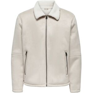 ONLY & SONS Onsroyce Shearling Jacket Otw XS SILVER LINING XS ONLY & SONS Onsroyce Shearling Jacket Otw XS SILVER LINING XS