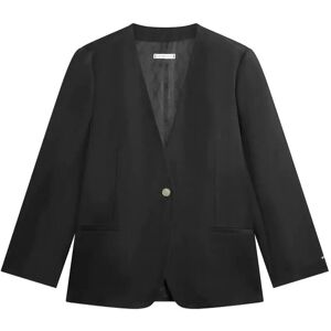 Tommy Hilfiger Linen/Vis Collarless Blazer 38 BLACK 38 Tommy Hilfiger Linen/Vis Collarless Blazer 38 BLACK 38