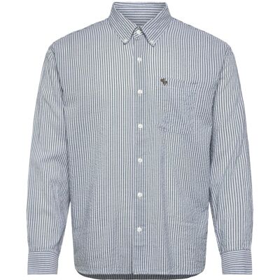 Abercrombie & Fitch Ls Icon Curved Hem Seersucker Poplin XS 304 XS Abercrombie & Fitch Ls Icon Curved Hem Seersucker Poplin XS 304 XS
