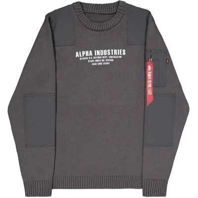 Alpha Industries Military Knit Pullover M VINTAGE GREY M Alpha Industries Military Knit Pullover M VINTAGE GREY M