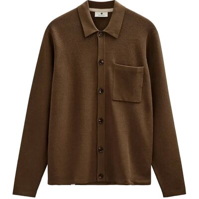Anerkjendt Aksvend Needle Rib Knit Cardigan L TEAK L Anerkjendt Aksvend Needle Rib Knit Cardigan L TEAK L