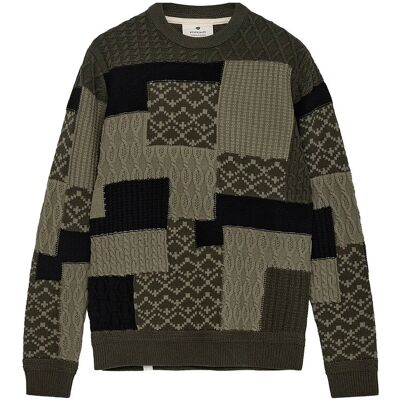 Anerkjendt Aksune Patchwork Knit M FOREST NIGHT M Anerkjendt Aksune Patchwork Knit M FOREST NIGHT M