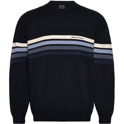 Giorgio Armani Pullover M DEEP NAVY MIX STRIPE M Giorgio Armani Pullover M DEEP NAVY MIX STRIPE M