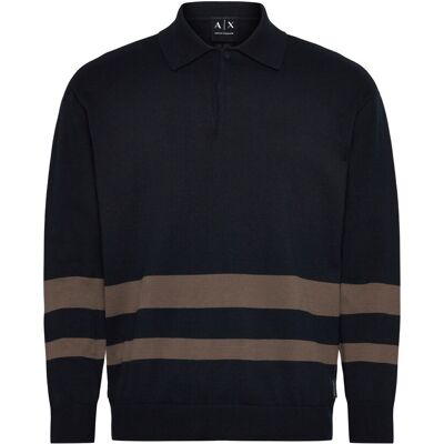 Giorgio Armani Knit Polo L DEEP NAVY/MAJOR BROW L Giorgio Armani Knit Polo L DEEP NAVY/MAJOR BROW L