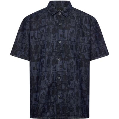 Giorgio Armani Shirt XL DENIM ALLOVER FACE XL Giorgio Armani Shirt XL DENIM ALLOVER FACE XL