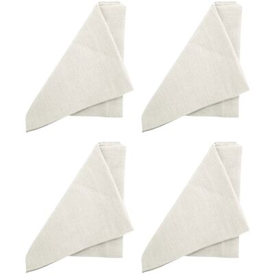 Au Maison Serviet-Hør Basic-Vasket (Sæt Med 4) 42X42CM WHITE 42X42CM Au Maison Serviet-Hør Basic-Vasket (Sæt Med 4) 42X42CM WHITE 42X42CM