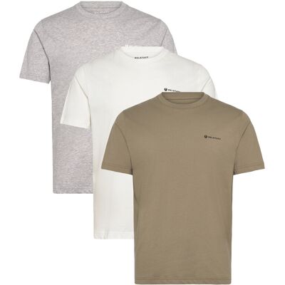 Belstaff 3 Pack T-Shirt Black / Dark Ink / White XXL WHITE / FATIGUE GREEN / OLD SILVER HEATHER XXL Belstaff 3 Pack T-Shirt Black / Dark Ink / White XXL WHITE / FATIGUE GREEN / OLD SILVER HEATHER XXL