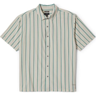 Brixton Cru Stripe S/S Wvn XL BEIGE/PINE NEEDLE/AQUATIC GREE XL Brixton Cru Stripe S/S Wvn XL BEIGE/PINE NEEDLE/AQUATIC GREE XL