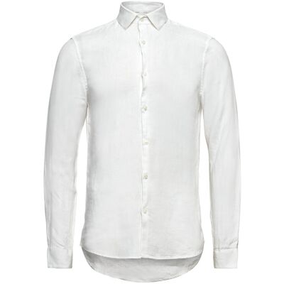 Calvin Linen Solid Slim Shirt 42 WHITE 42 Calvin Linen Solid Slim Shirt 42 WHITE 42