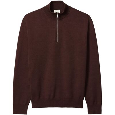 Calvin Ls Supima Qz Sweater 12Gg M RICH BROWN M Calvin Ls Supima Qz Sweater 12Gg M RICH BROWN M