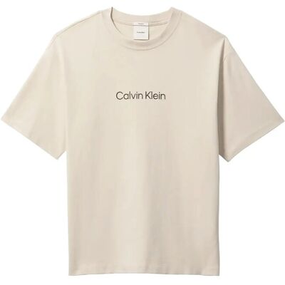 Calvin Ss Rlxd 16S Std Logo Crewnk Tee L OATMEAL L Calvin Ss Rlxd 16S Std Logo Crewnk Tee L OATMEAL L