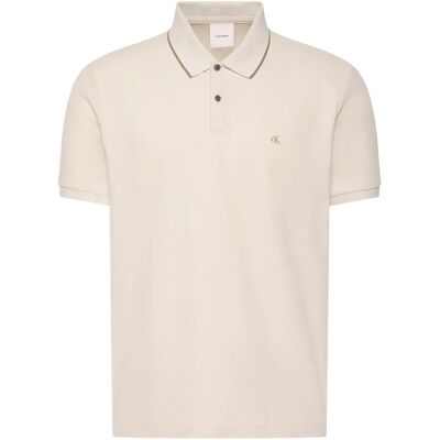 Calvin Ss Refined Pique Tipped Classic M OATMEAL M Calvin Ss Refined Pique Tipped Classic M OATMEAL M