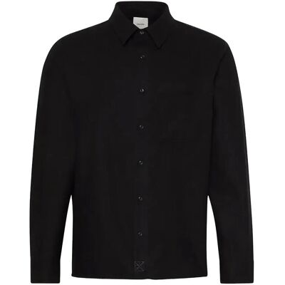 Calvin Ls Solid Silk Wool Easy Shirt M BLACK M Calvin Ls Solid Silk Wool Easy Shirt M BLACK M