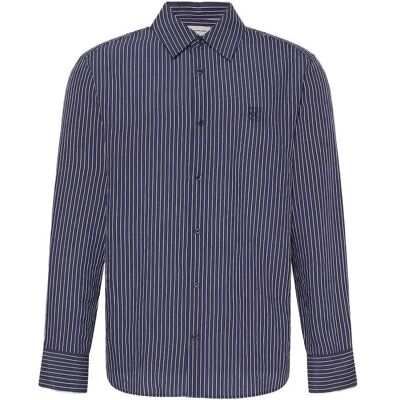 Calvin Ls Thin Striped Viscose Easy Shi S DARK SAPPHIRE S Calvin Ls Thin Striped Viscose Easy Shi S DARK SAPPHIRE S