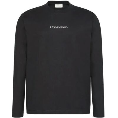 Calvin Ls Rlxd Standard Logo Crewnk Tee M BLACK M Calvin Ls Rlxd Standard Logo Crewnk Tee M BLACK M