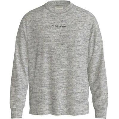 Calvin Ls Rlxd Standard Logo Crewnk Tee M MEDIUM GREY HEATHER M Calvin Ls Rlxd Standard Logo Crewnk Tee M MEDIUM GREY HEATHER M