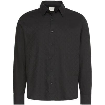 Calvin Ls Aop Jacquard Easy Shirt M BLACK M Calvin Ls Aop Jacquard Easy Shirt M BLACK M
