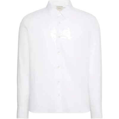 Calvin Ls Aop Jacquard Easy Shirt M BRILLIANT WHITE M Calvin Ls Aop Jacquard Easy Shirt M BRILLIANT WHITE M
