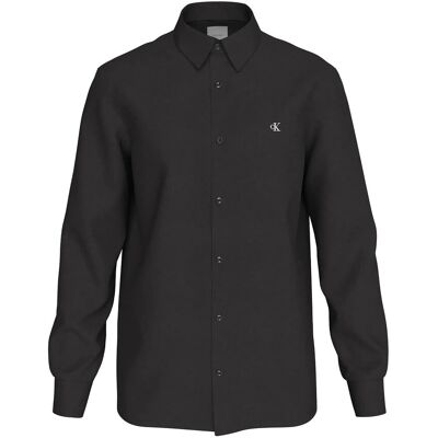 Calvin Ls Solid Linen Classic Shirt XS BLACK XS Calvin Ls Solid Linen Classic Shirt XS BLACK XS