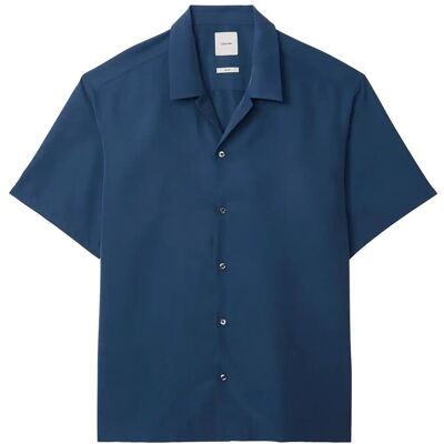 Calvin Ss Camp Collar Drapey Lyocell Ea L DARK DENIM L Calvin Ss Camp Collar Drapey Lyocell Ea L DARK DENIM L