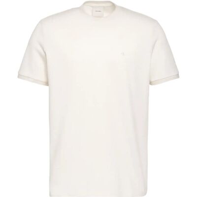 Calvin Ss Tonal Stripe Crewnk Tee L TOFU L Calvin Ss Tonal Stripe Crewnk Tee L TOFU L