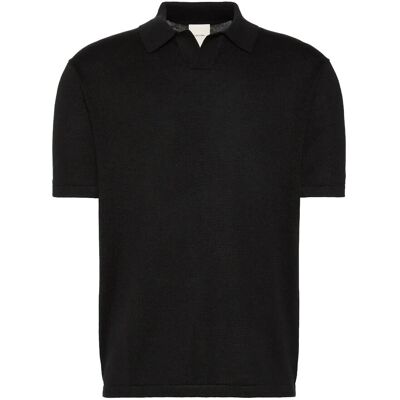 Calvin Ss Linen Blnd Johnny Swtr 12Gg M BLACK M Calvin Ss Linen Blnd Johnny Swtr 12Gg M BLACK M